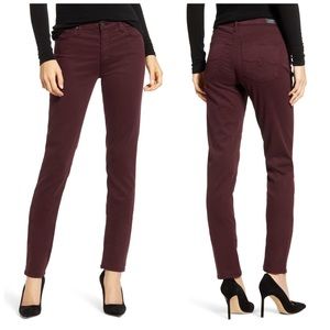 AG prima mid rise cigarette purple jeans